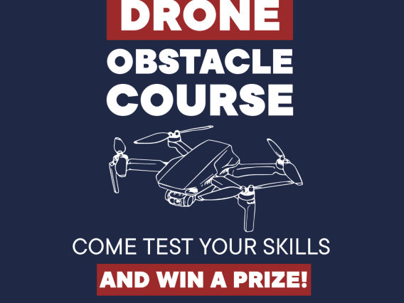 Advertising, drone and obstacle course contest